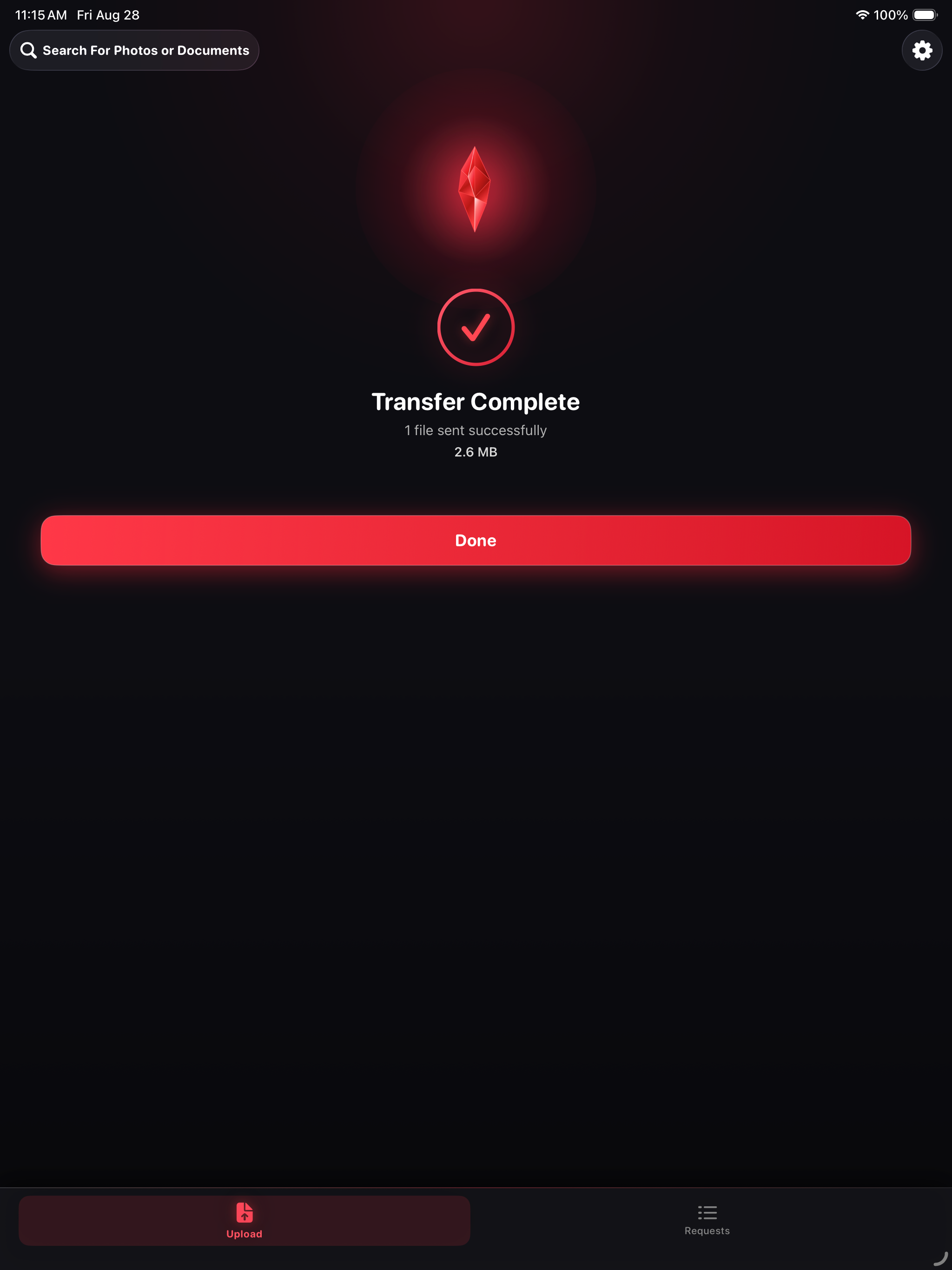 iPad Transfer Completed